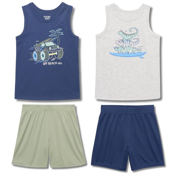 Garanimals Other - Garanimals Toddler Boys Graphic Jersey Tanks & Shorts Bundle - Size 4T - NWT